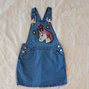 Denim & Co. Emoji Denim Skirtalls Unicorn Age 7-8 Girls NWT